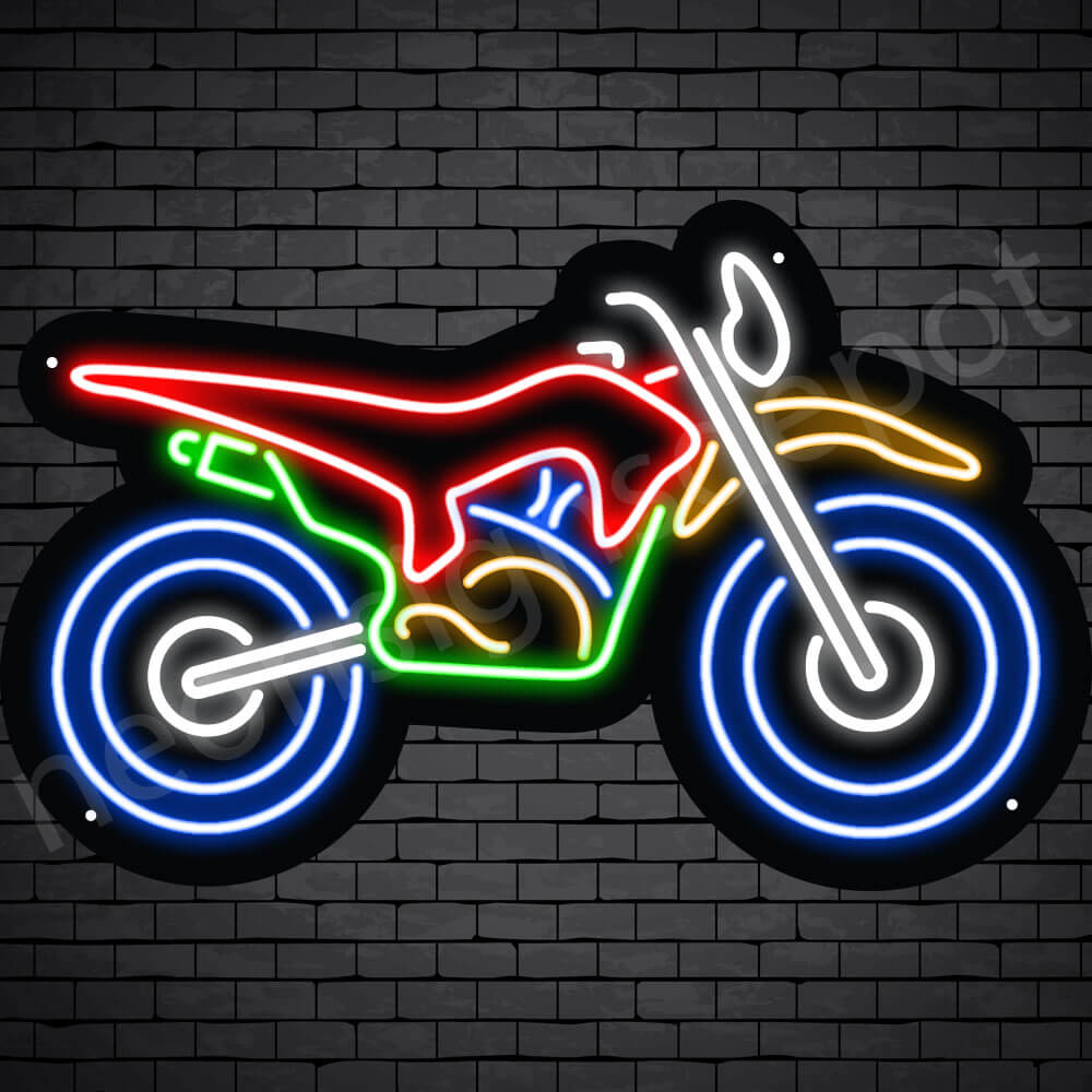 Motorcycle Neon Sign Bike Black - 24x15