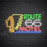 Route 66 Motel Neon Sign - Transparent