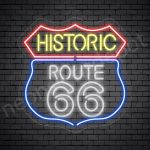 Route 66 Bar Neon Sign - Transparent