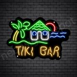 Tiki Bar Hut Neon Bar Sign - Black