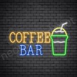 Coffee Neon Sign Coffee Bar Transparent 24x14