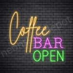 Coffee Neon Sign Coffee Bar Open Transparent 24x22