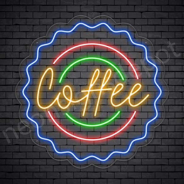 Coffee Neon Sign Coffee Cap Transparent