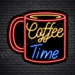 Coffee Neon Sign Coffee Time Mug Black 24x22