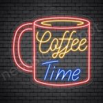 Coffee Neon Sign Coffee Time Mug Transparent 24x22