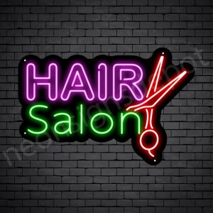 Hair Salon Neon Sign 20L Hair Salon Scissor Black 24x16