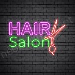 Hair Salon Neon Sign 2OL Hair Salon Scissor Transparent 24x16
