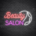 Hair Salon Neon Sign Beauty Salon Girl Face Transparent 24x14