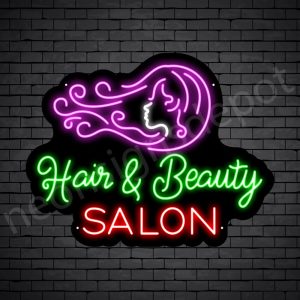 Hair Salon Neon Sign Hair & Beauty Salon Black 26x20