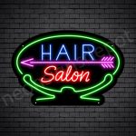 Hair Salon Neon Sign Hair Salon Arrow Black 24x16