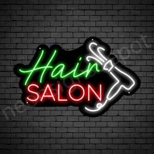 Hair Salon Neon Sign Hair Salon Blower Black 24x15