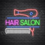 Hair Salon Neon Sign Hair Salon Blower & Comb Transparent 24x19