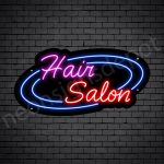 Hair Salon Neon Sign Hair Salon Circle Black 24x12