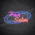 Hair Salon Neon Sign Hair Salon Circle Transparent 24x12