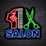 Hair Salon Neon Sign Hair Salon Women Scissor & Comb Black 24x21