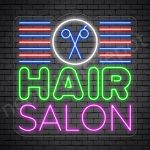Hair Salon Neon Sign Hair Salon Scissor & Lines Transparent 24x24