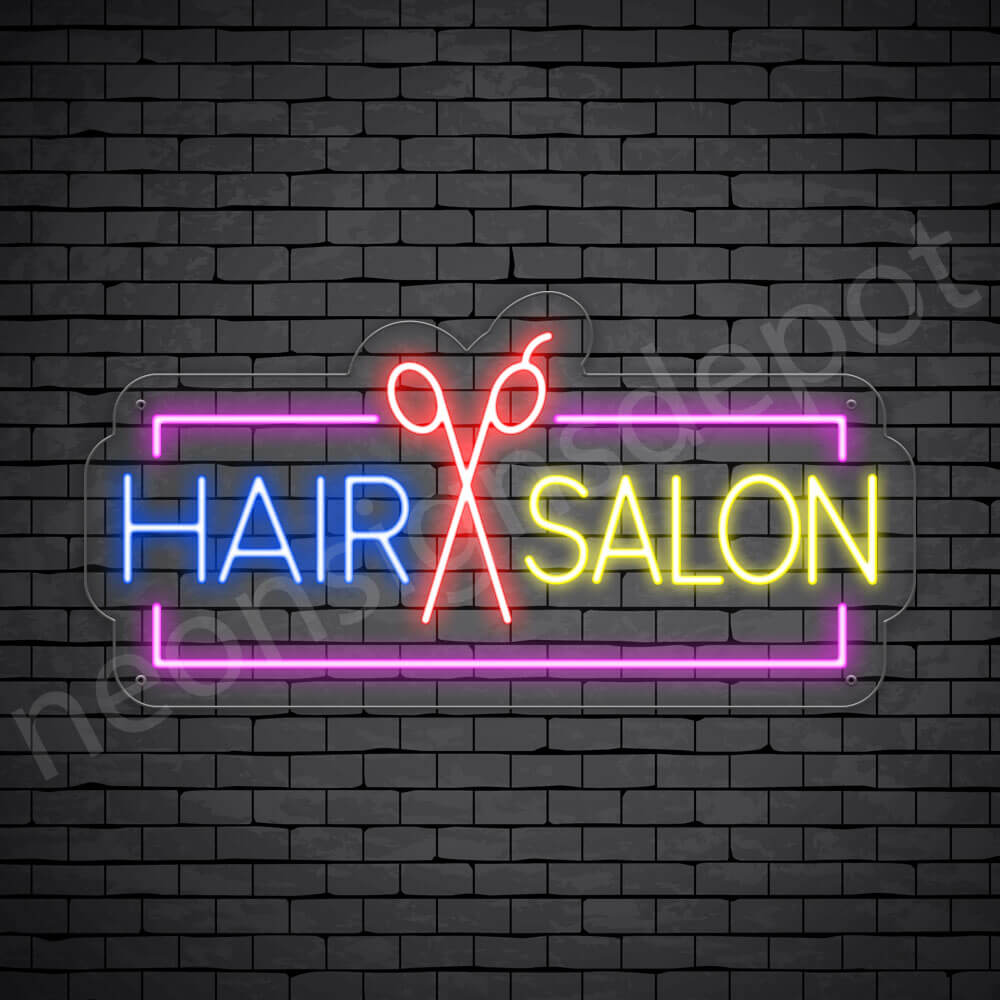 Hair Salon Neon Sign Hair Salon Scissor 24x12