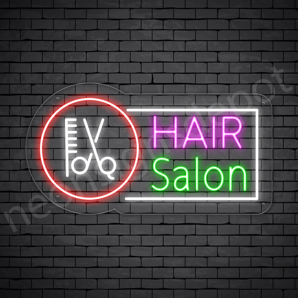 Hair Salon Neon Sign Hair Salon Tools transparent - 24x13