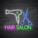 Hair Salon Neon Sign Scissor & Blower Hair Salon Transparent - 24x18