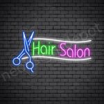 Hair Salon Neon Sign Scissor Hair Salon Transparent - 24x14