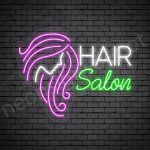 Hair Salon Neon Sign Women Long Hair Salon Transparent - 18x24