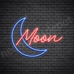 Blue Moon Neon Sign - transparent