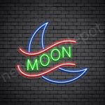 Crescent Moon Neon Sign - transparent