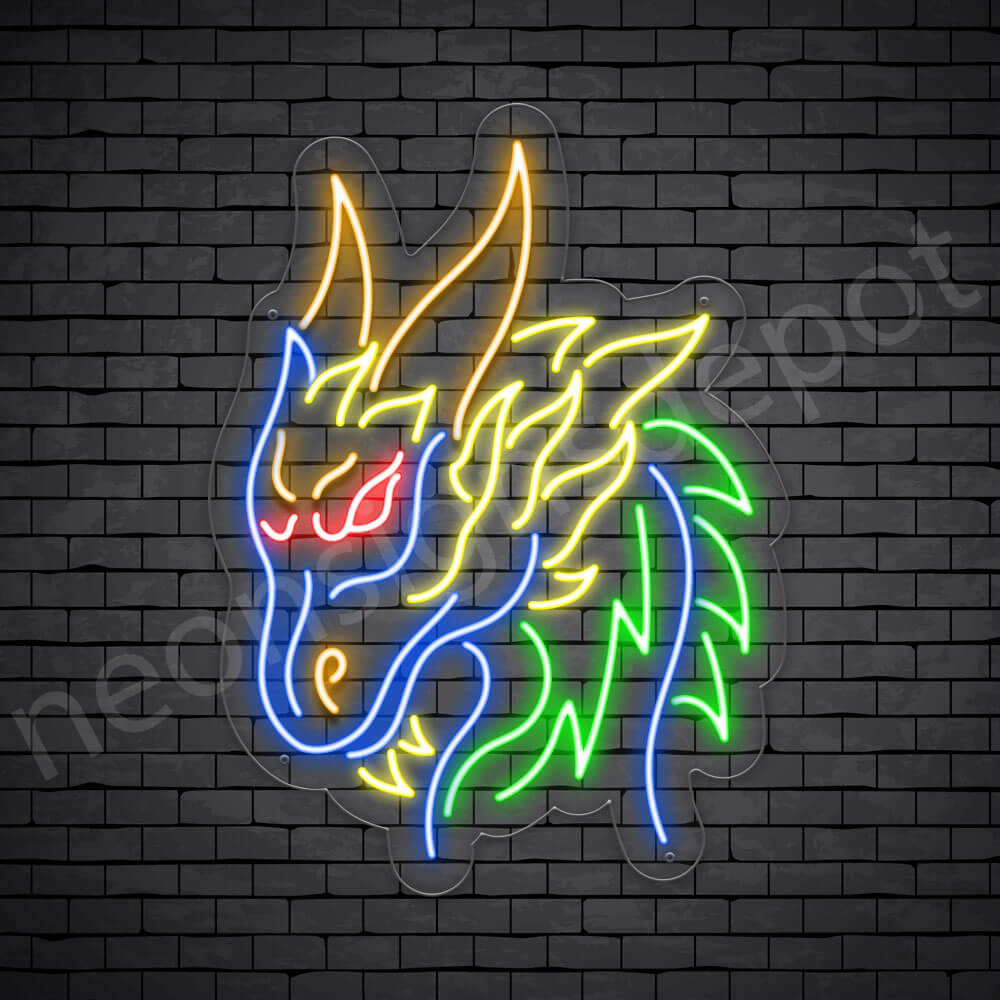 Dragon Neon Sign Barbarian Dragon Transparent 18x24