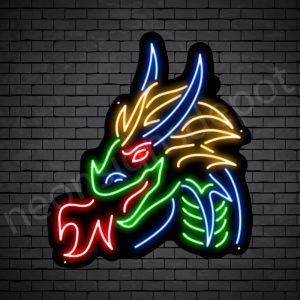 Dragon Neon Sign Dark King Dragon Black