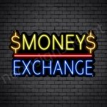 Money Exchange Neon Sign - black