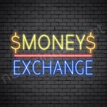 Money Exchange Neon Sign - transparent