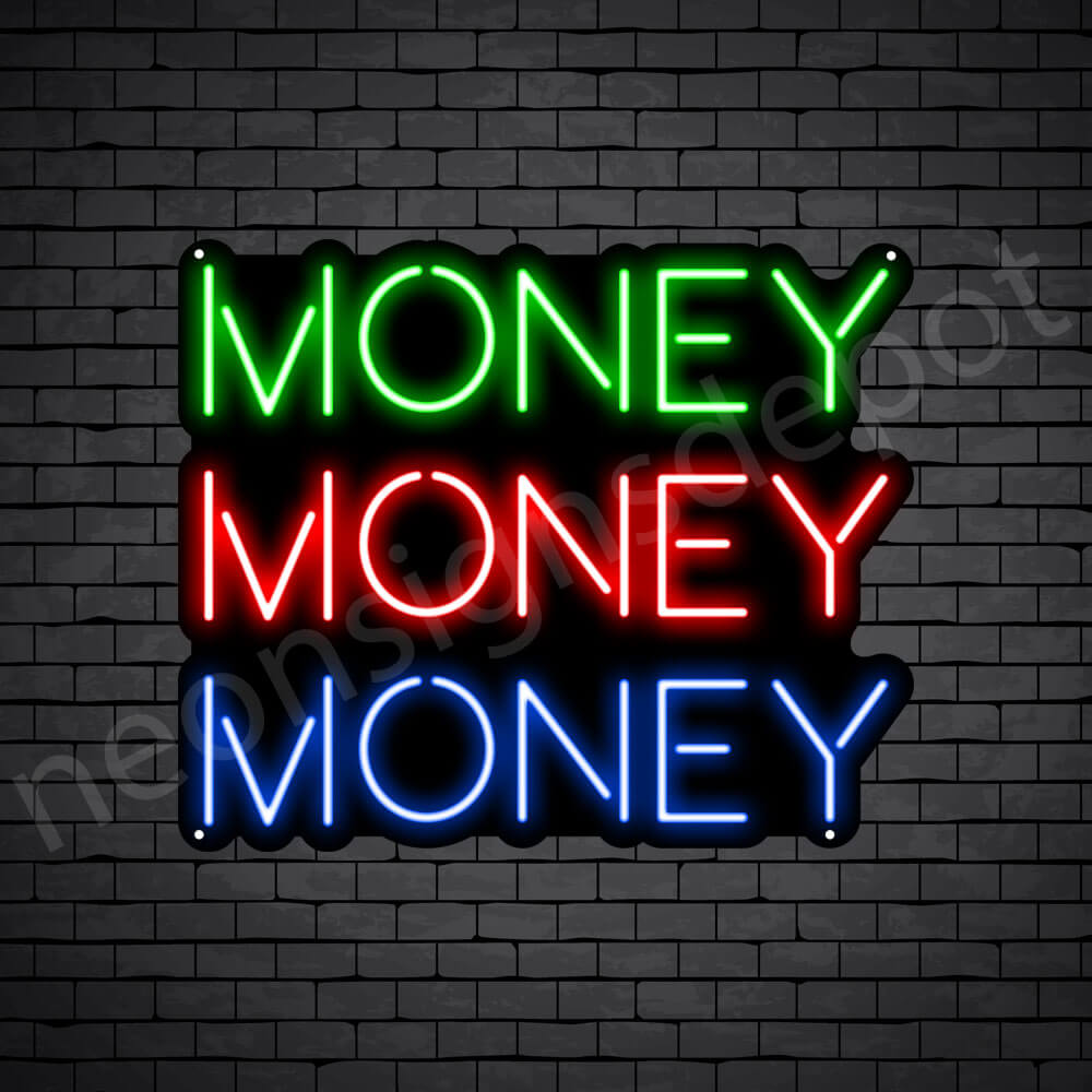 Money Money Money Neon Sign - black