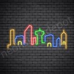 Small Town City Neon Sign - transparent