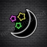 Star Moon Neon Sign - black