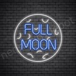 White Full Moon Neon Sign-Transparent