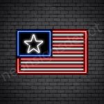 American Flag Neon Sign - black