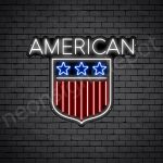 American Shield Flag Neon Sign - black