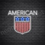 American Shield Flag Neon Sign - transparent