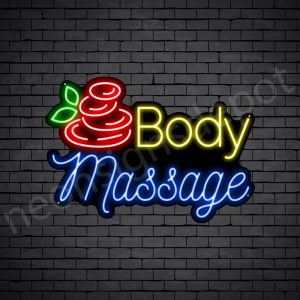 Body Massage Neon Sign - Black