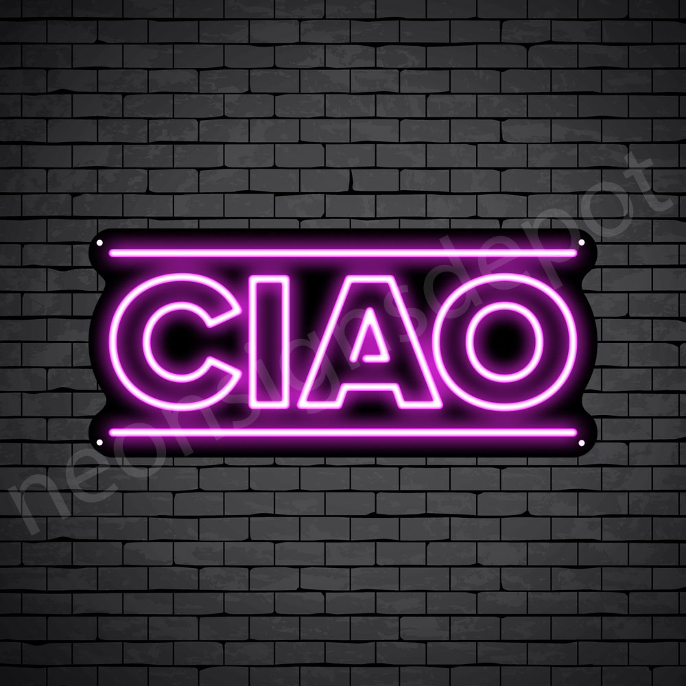 Ciao Outlined Neon Sign - Neon Signs Depot