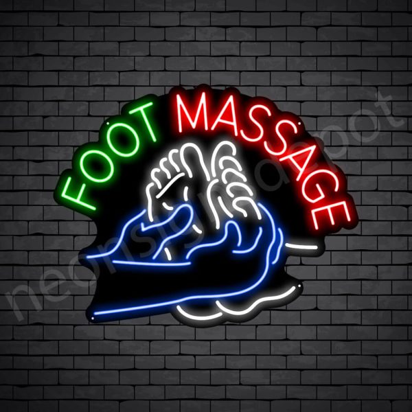 Foot Massage Curve Neon Sign - Black