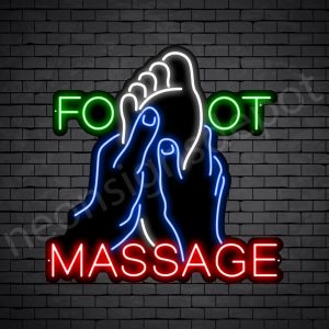 Foot Massage Neon Sign - Black