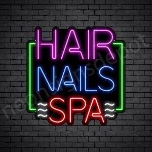 Hair Nails Spa Neon Sign - Black