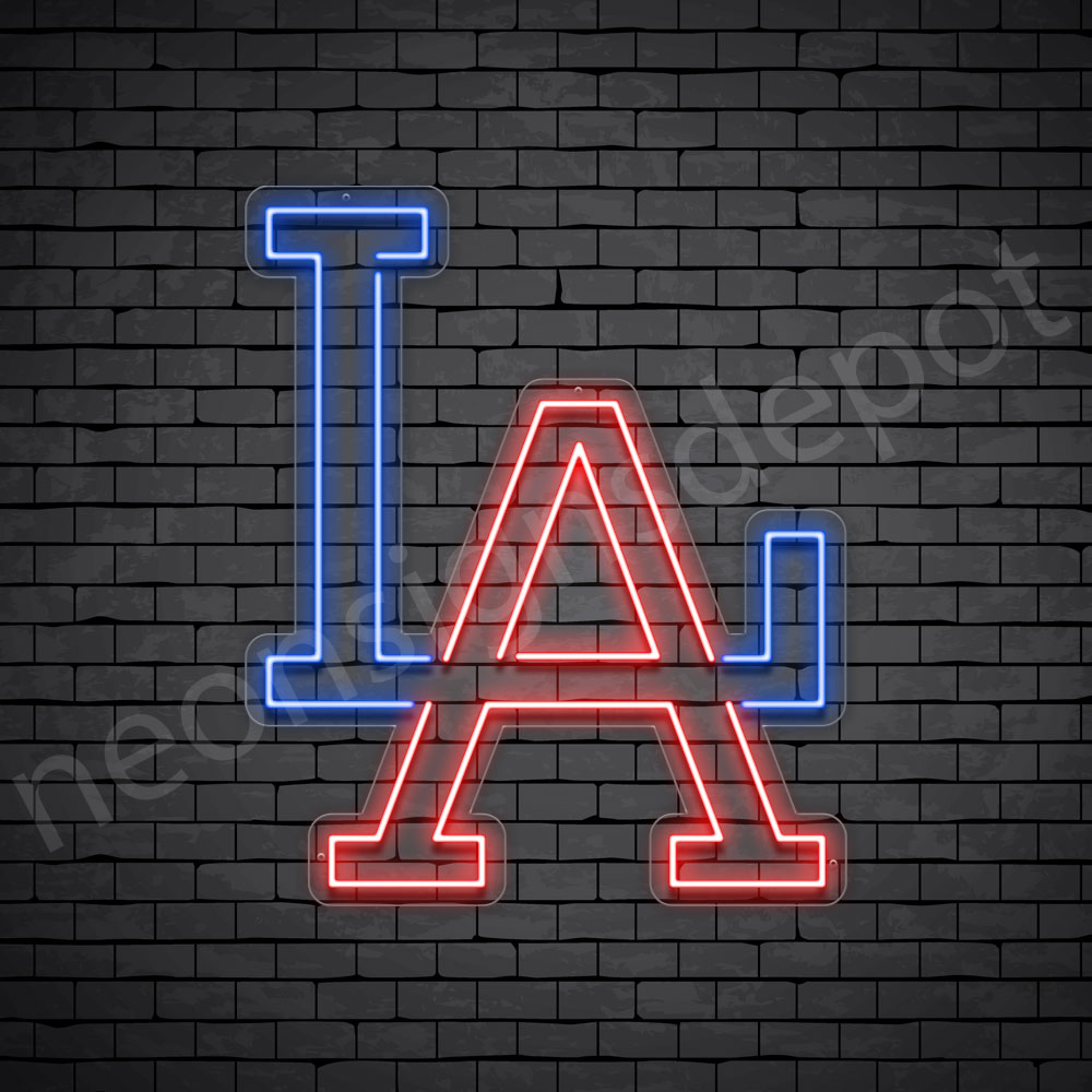 LA Letters Neon Sign - Transparent