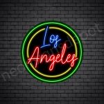 Los Angeles Circle Neon Sign - Black