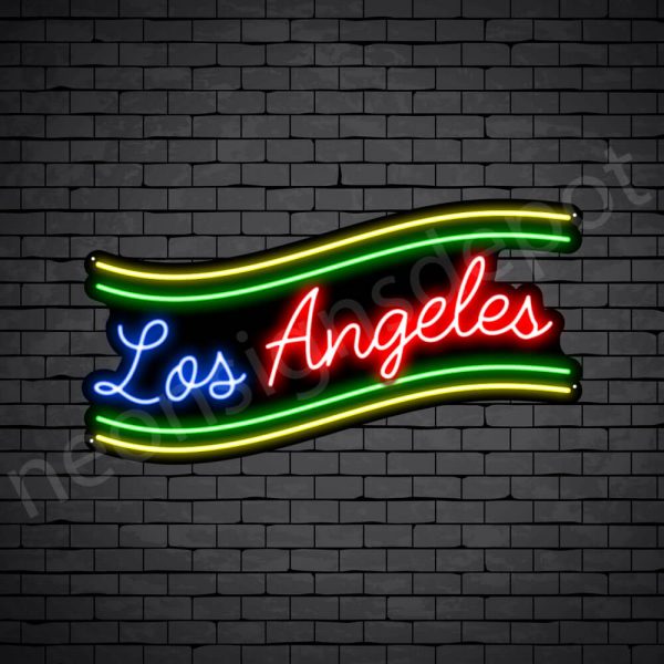Los Angeles Slant Neon Sign - Black