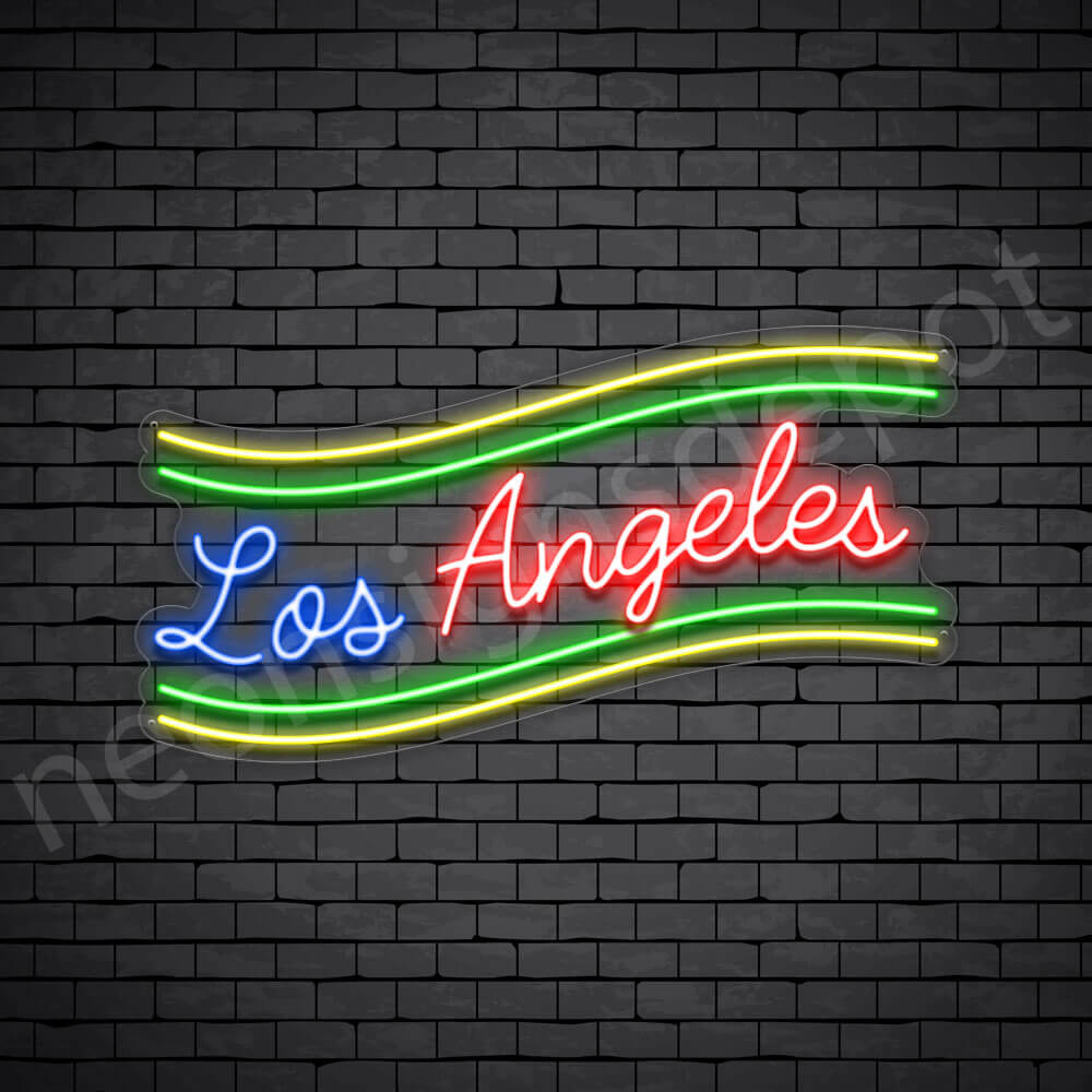 Los Angeles Slant Neon Sign - Transparent