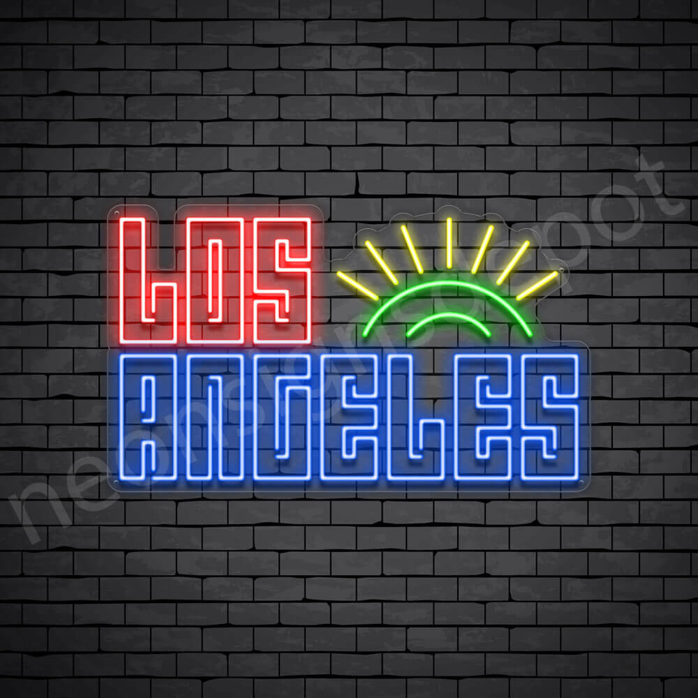 Los Angeles Sun Neon Sign - Transparent
