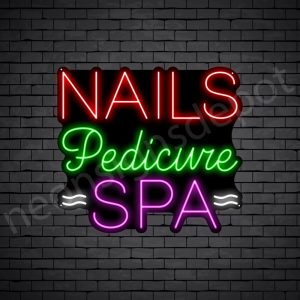 Nails Pedicure Spa Neon Sign - Black