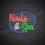 Nails & Spa Circle Neon Sign - transparent